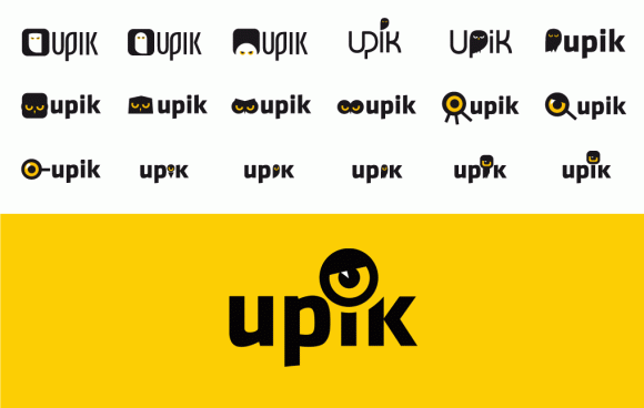 Upik : le logo final et une sélection des recherches